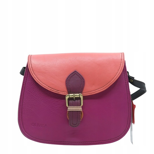 torby na ramię Torebka listonoszka damska skóra naturalna ze skrawków oryginalna OLIVKA