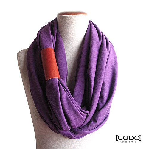 Dzianinowy Komin Tuba Szal - FIOLET (opaska) CADOaccessories