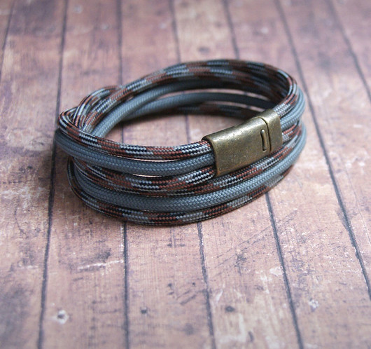 męska bransoletka : hello sailor : grey & brown kaktusia