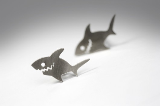 Srebrne spinki do mankietów - SHARK FeinFein