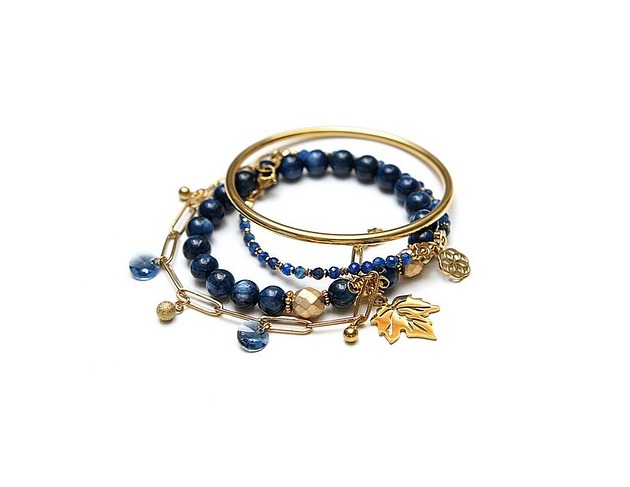 bransoletki z kamieni naturalnych Kyanit - zestaw bransoletek - Szlachetna kolekcja