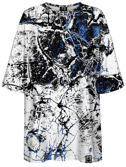 t-shirt damskie DR.CROW T-shirt Damski Oversize Marble White
