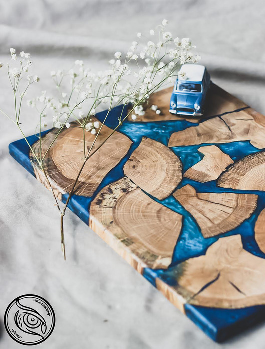 deski do krojenia i tace Deska dekoracyjna, orzech, czereśnia żywica