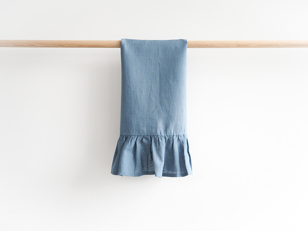 fartuchy kuchenne Ręcznik kuchenny lniany DUSTY BLUE