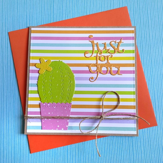 kartki scrapbooking KAKTUS(i)OWA kartka handmade : JUST FOR YOU