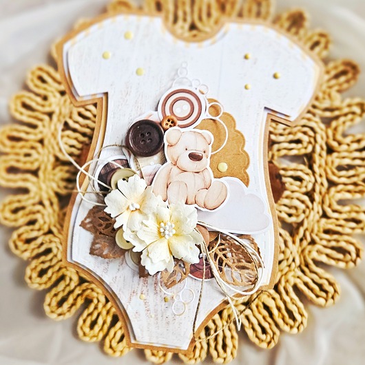 kartki scrapbooking Kartka w kształcie dziecięcego body bodziak
