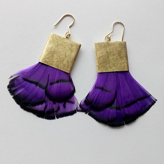 kolczyki z piórami PIÓRKO kolczyki