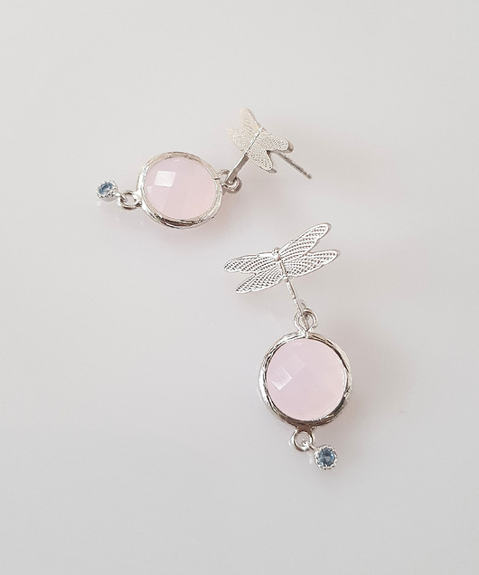 kolczyki szklane Kolczyki Pastel Dragonfly