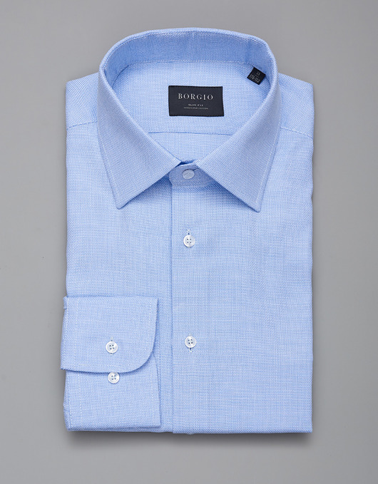 koszule męskie koszula męska dł. rękaw błękitna slim fit 00275 164/170 40