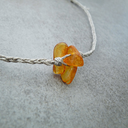 naszyjniki - inne Bursztyn bałtycki naszyjnik minimal