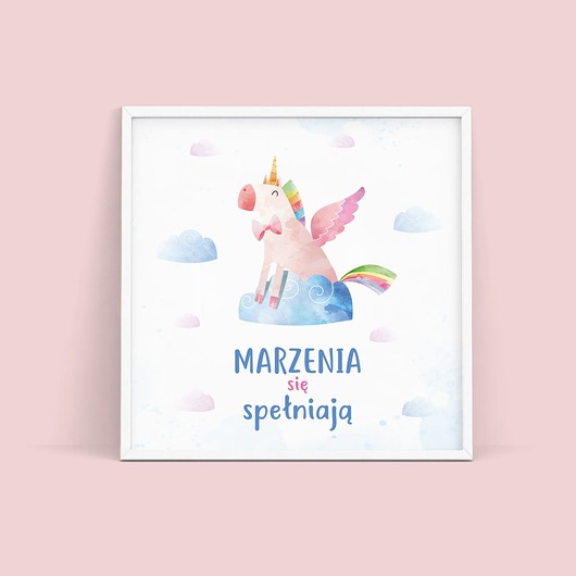 Plakat dziecięcy MARZENIA - kwadrat trochę na ścianę