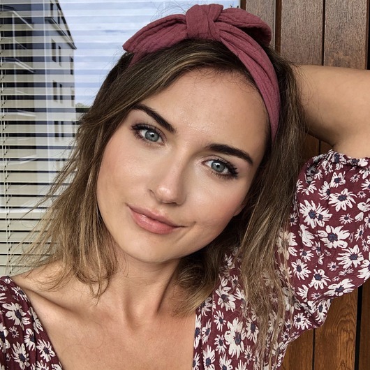 Muślinowa opaska Pin-Up marsala odpodszewki