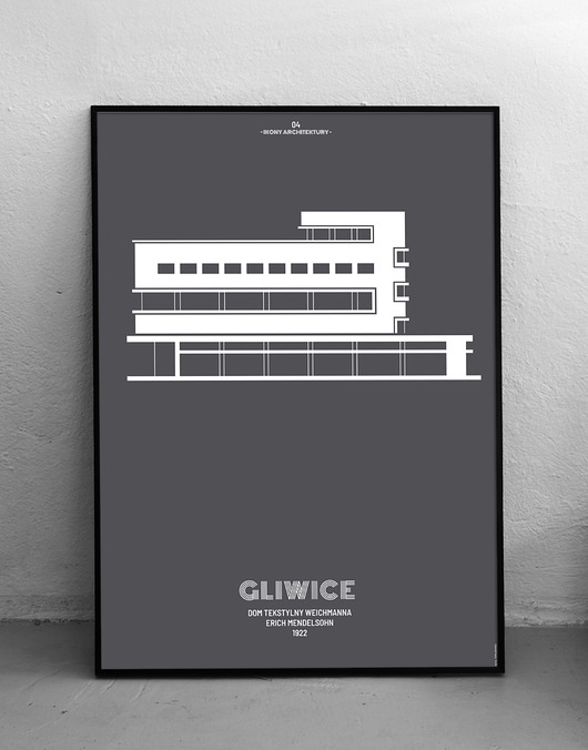 plakaty Erich Mendelsohn - Gliwice  - plakat 50x70 cm