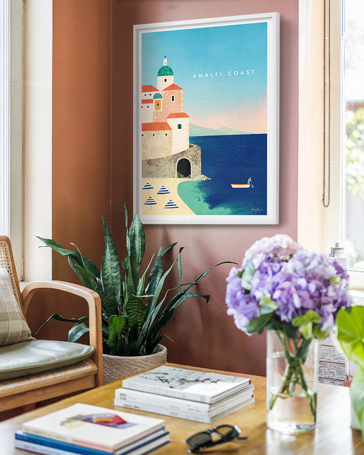 plakaty Amalfi Włochy - plaża Atrani - plakat fine art