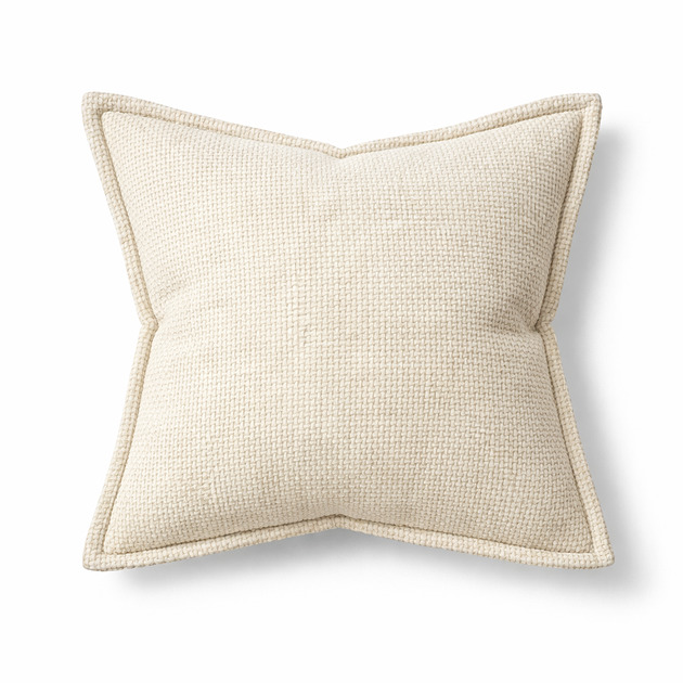 poduszki gładkie Szenilowa poszewka dekoracyjna  w kremowym kolorze