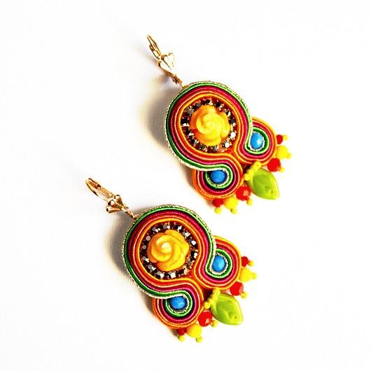 kolczyki soutache Sutaszowe kolczyki IZAMAL