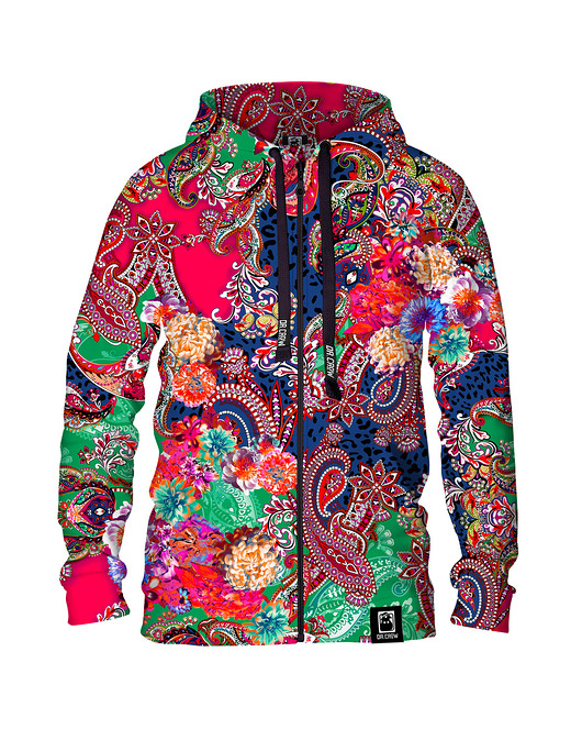 bluzy męskie Męska Bluza Expres Zamek DR.CROW Colorful Ethnic