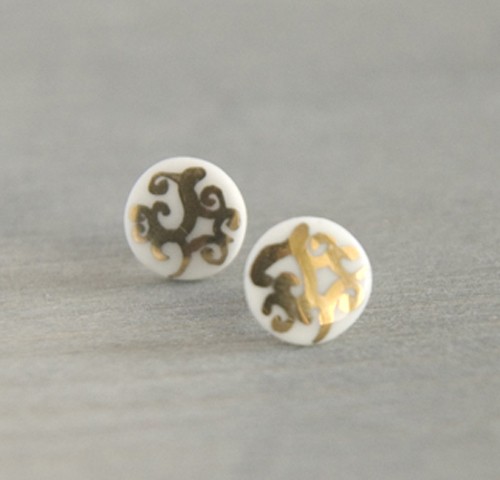 Kolczyki z oryginalnymi ceramicznymi oczkami. imkadesign
