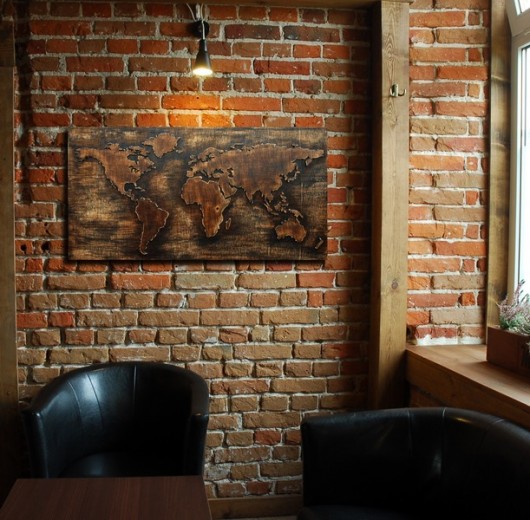 122 x 63 cm, Mapa świata 3D - duża, drewniana Silva Drewniane Dekoracje