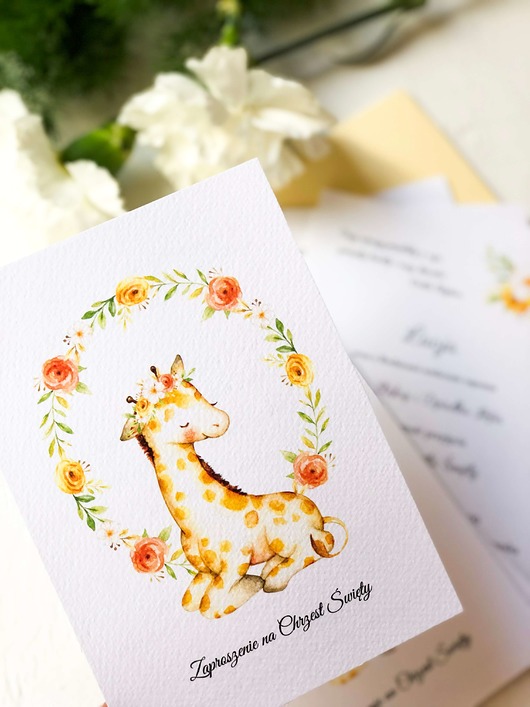 Zaproszenia na Chrzest Święty "Żyrafka Łucja" Design Your Wedding