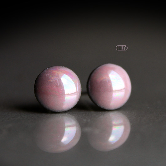 kolczyki ceramiczne Mini Flamingo 6mm/stal chirurgiczna 316L/