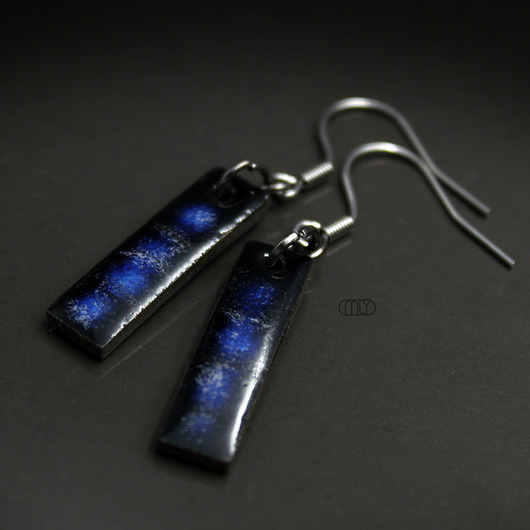 kolczyki ceramiczne Obsidian/stal chirurgiczna/
