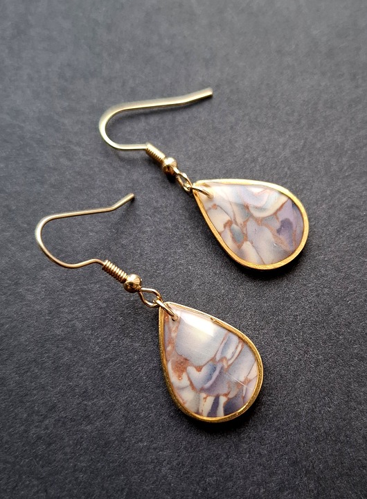 kolczyki z masy plastycznej Kolczyki wrzosowe no4