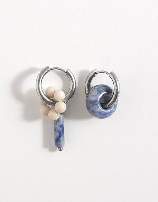 kolczyki z kamieniami Srebrne kolczyki koła z zawieszkami