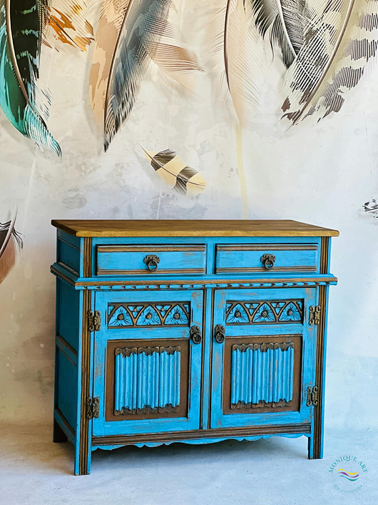 komody Komoda z wzorami, kolorowa, oryginalne uchwyty , meble artystyczne, unikat, art