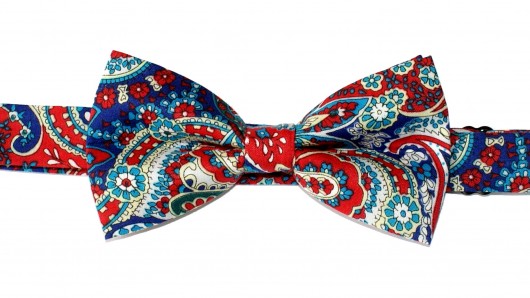 Mucha gotowa bowstyle Granatowo-czerwony paisley bowstyle