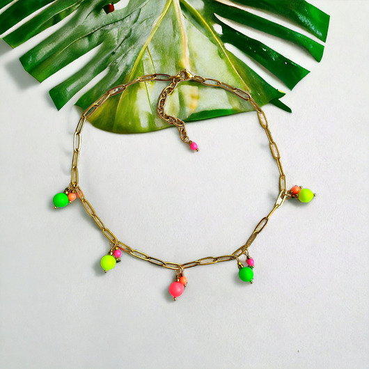 chokery Swarovski neon pearls : choker necklace