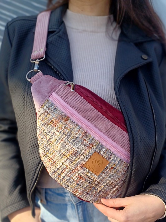 saszetka nerka Różowo bordowa nerka damska XL Toledo