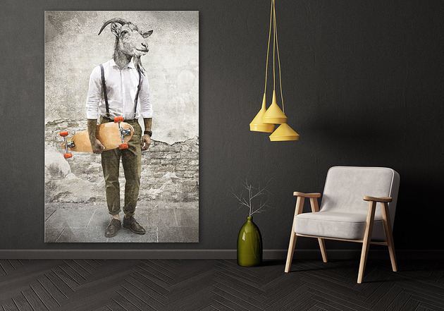 obrazy OBRAZ NA PŁÓTNIE - Kozioł , koza- 80x120cm