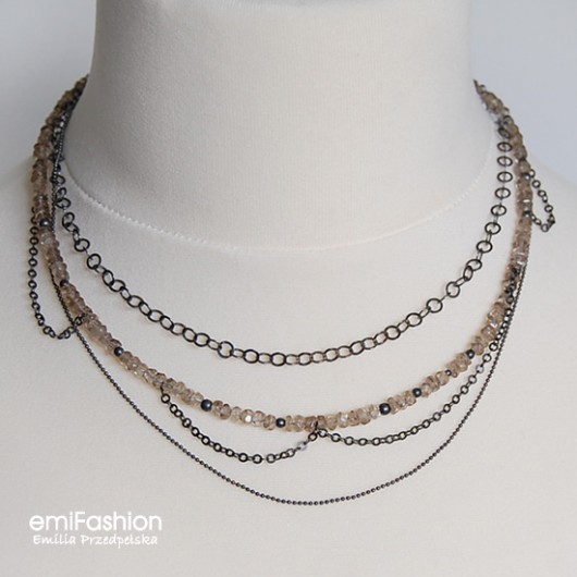 Kwarc Dymny w łańcuchach MAREMI Jewelry