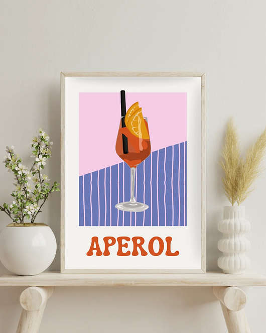 grafiki i ilustracje Plakat z drinkiem Aperol