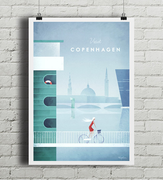 Kopenhaga - vintage plakat minimalmill