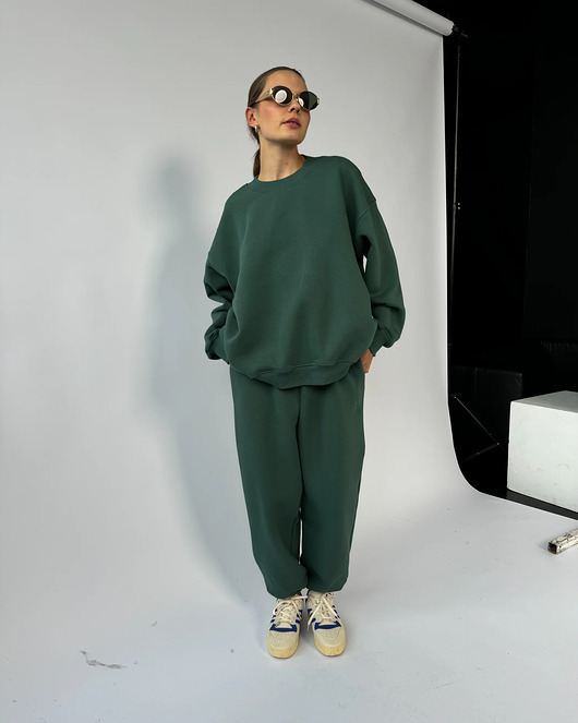 spodnie dresowe damskie Spodnie Vintage emerald