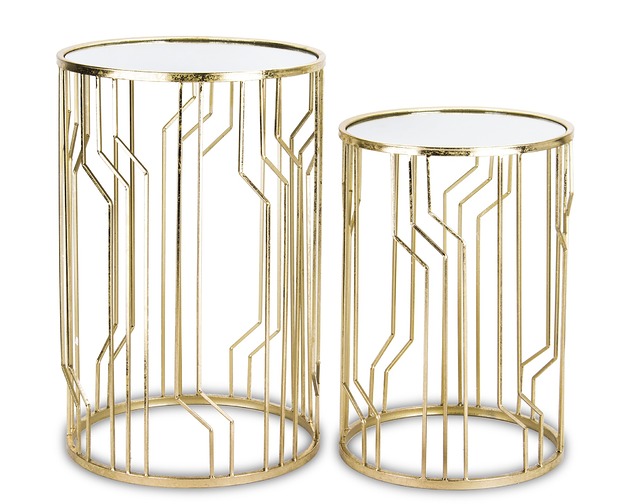 stoliki kawowe Stolik Kawowy 2 szt. Złoty Dani
