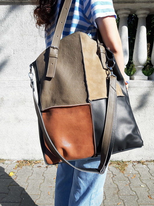 torby XXL Torba ze skóry w kolorach jesieni