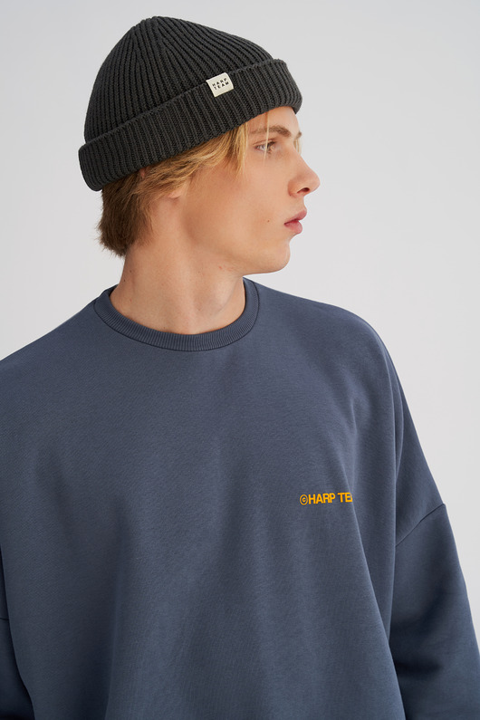 czapki i kapelusze męskie Krótka czapka prążkowana ciemnoszara