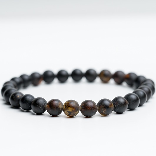 biżuteria męska CZARNA bransoletka męska bursztyn bałtycki