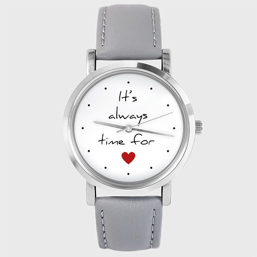 Zegarek - It is always time... - szary, skórzany yenoo