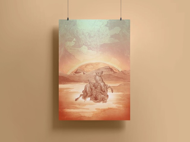 grafiki i ilustracje Plakat - kolaż - To The Mars and Back - A4