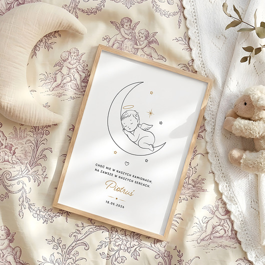 grafiki i ilustracje Plakat personalizowany Angel Baby - 001