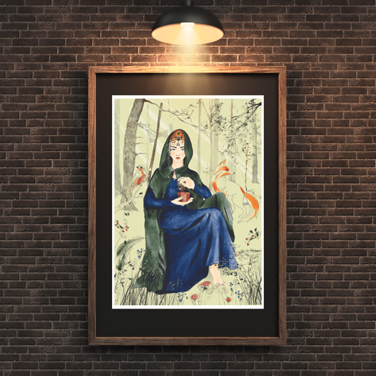 grafiki i ilustracje Szeptucha, Wiedźma z lasu , Magia. Plakat A4