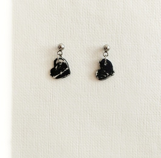 kolczyki ceramiczne Kolczyki ceramiczne serce Wabi sabi Style #6