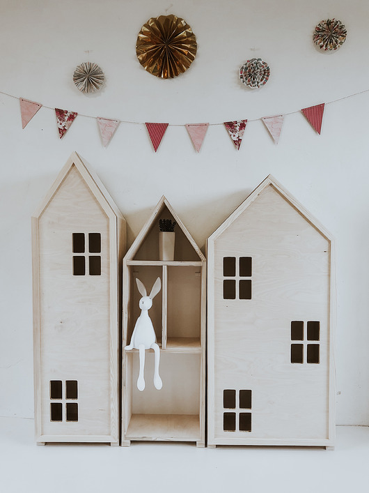 meble do pokoju dziecka Zestaw mebli drewnianych na poddasze w skandynawskim stylu, Miasto