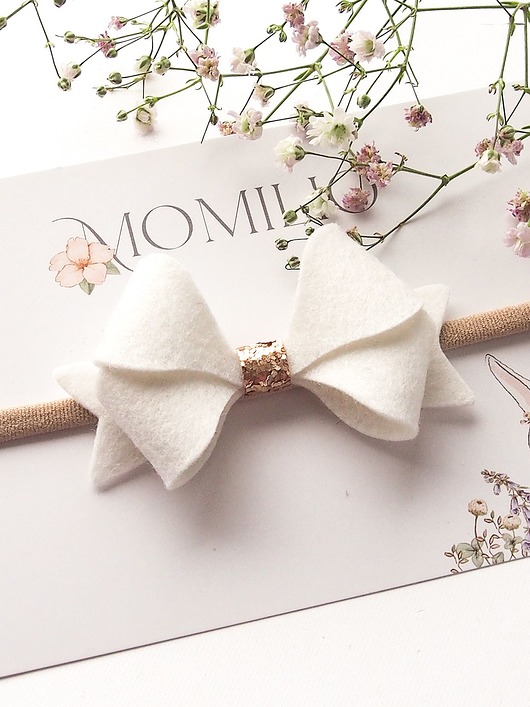 BUTTERFLY BOW MAXI Opaska do włosów  biała Momilio