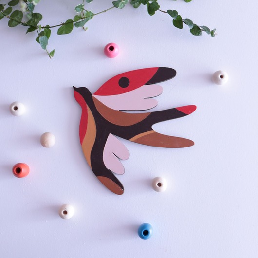 Ozdoby na ścianę Jaskółki drewniany dekor/ art 32