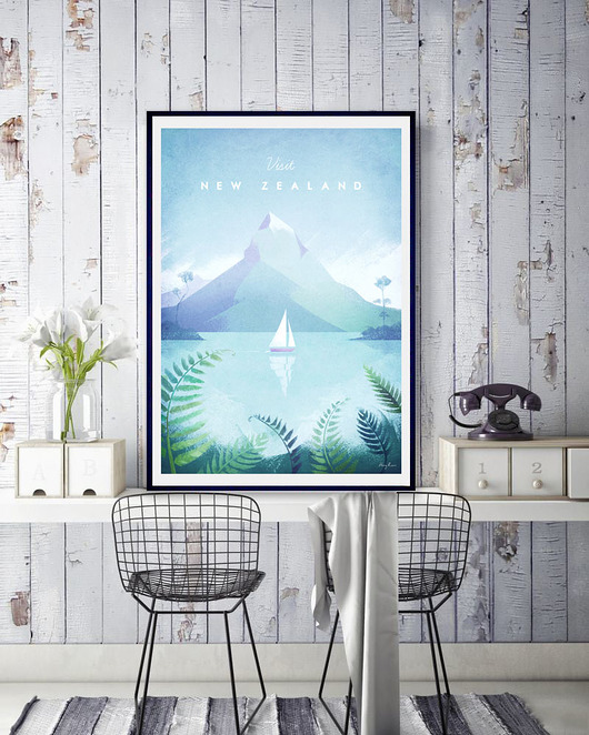 Nowa Zelandia - vintage plakat 61x91 cm minimalmill